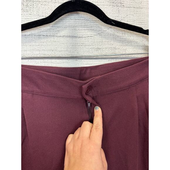 Torrid Plus Size Burgundy Brushed Twill Wide Leg Pants Size 24 Short - Picture 4 of 8